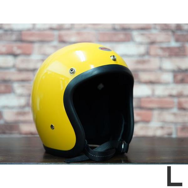 OCEAN BEETLE「LAC」イエロー　サイズ：L　（装飾用 オーシャンビートル ビンテージ ジェット ヘルメット
