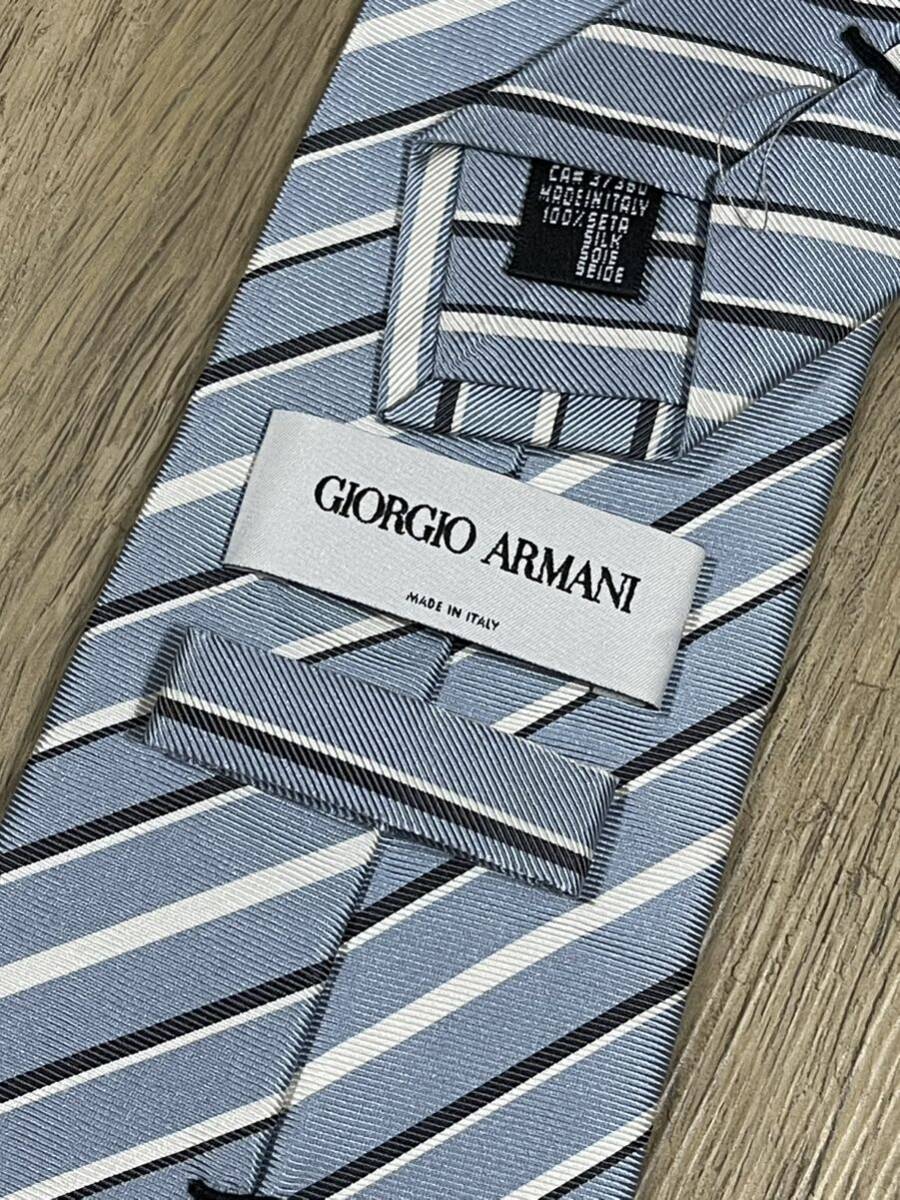 ほぼ未使用 ″GIORGIO ARMANI″ ジョルジオアルマーニ ストライプ ブランドネクタイ 409083