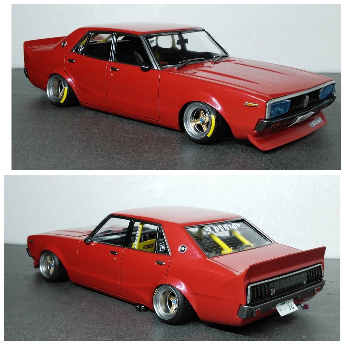 アオシマ製1/24ケンメリ完成品(旧車.ヨンメリ.街道レーサー.レーシングハート)