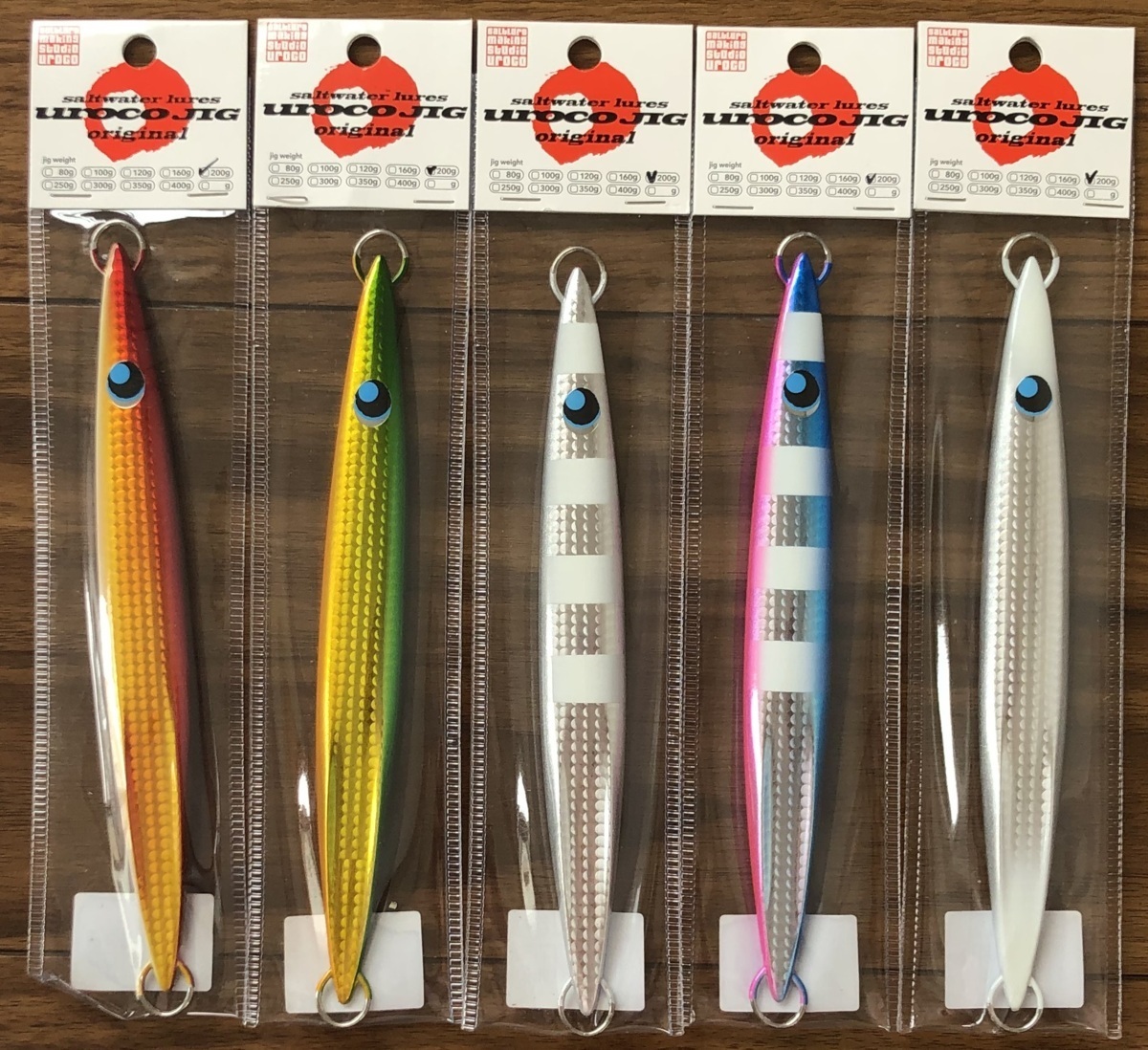 送料無料　ウロコジグ　オリジナル　200g　5色セット