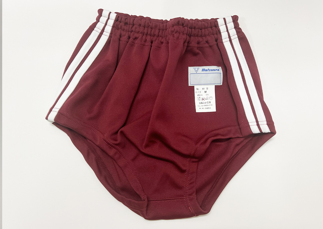 体操服 ブルマ matsuura マツウラ エンジ ホワイトライン Mサイズ 新品 