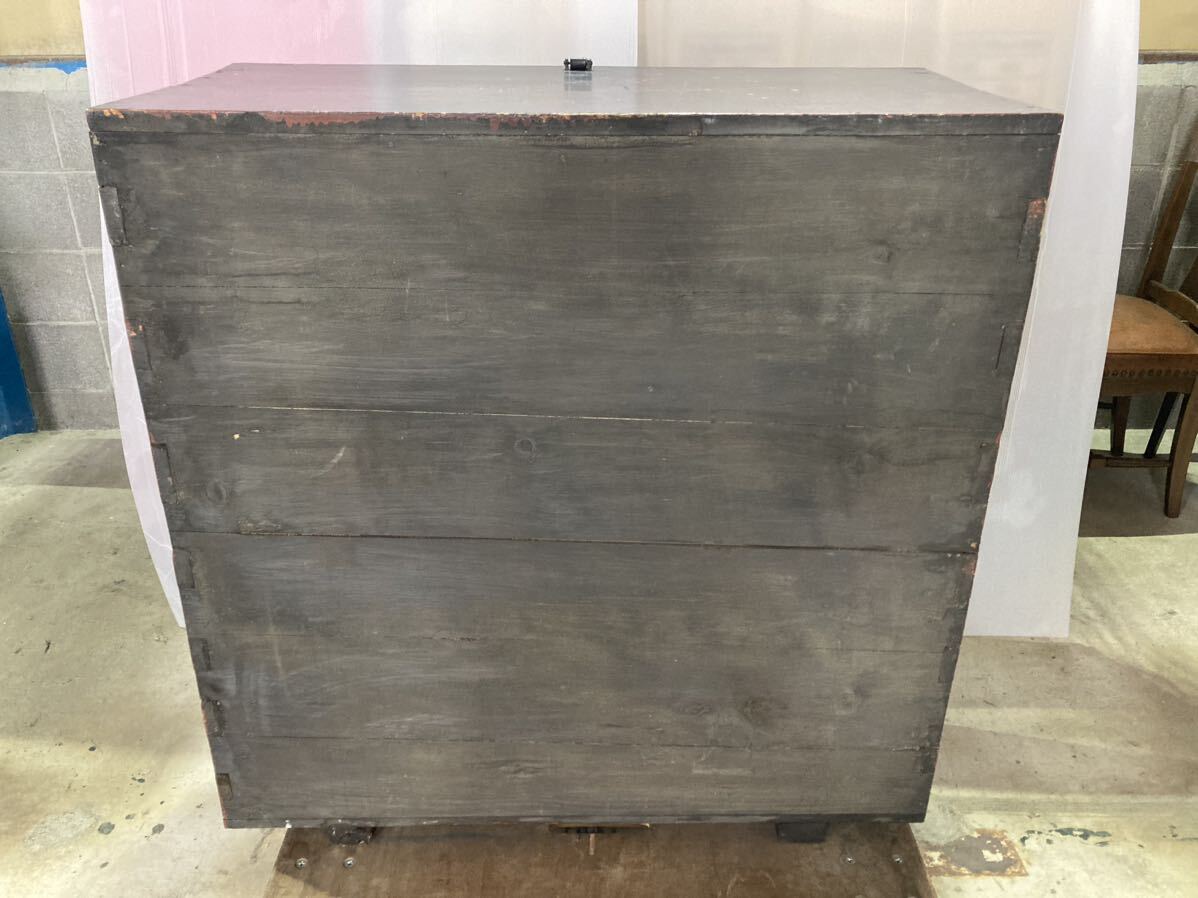 0921u1)船箪笥 時代箪笥 和箪笥 銭箱 重厚鉄金具 古民具 古道具 0921u1)船箪笥 時代箪笥 和箪笥 銭箱 重厚鉄金具 古民具 古道具