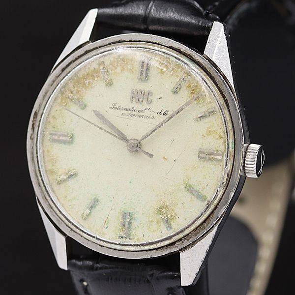 1円 IWC シャウハウゼン 手巻き ホワイト文字盤 ヴィンテージ メンズ腕時計 KMR 0057200-010 9ERT