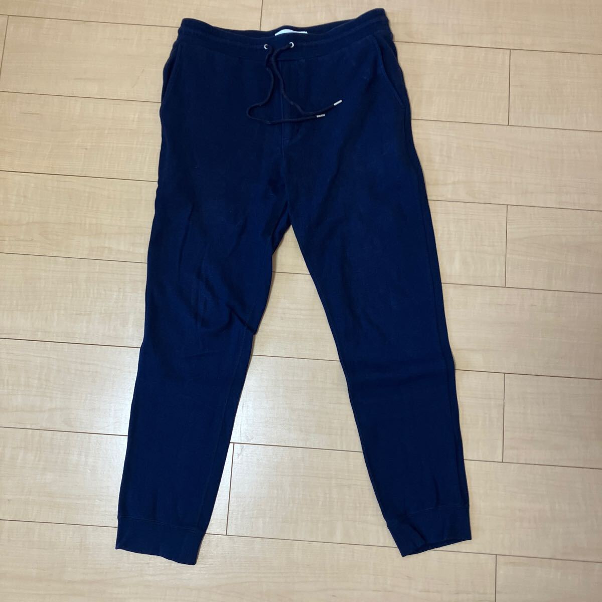 three dots スリードッツ ストレッチ ポンチ パンツ スウェットパンツ　nightiris ネイビー　Lサイズ