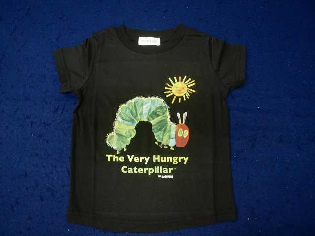 新品　TH8875-1-100　はらぺこあおむ　半袖Ｔシャツ　太陽　黒　レターパック発送（代引き不可）