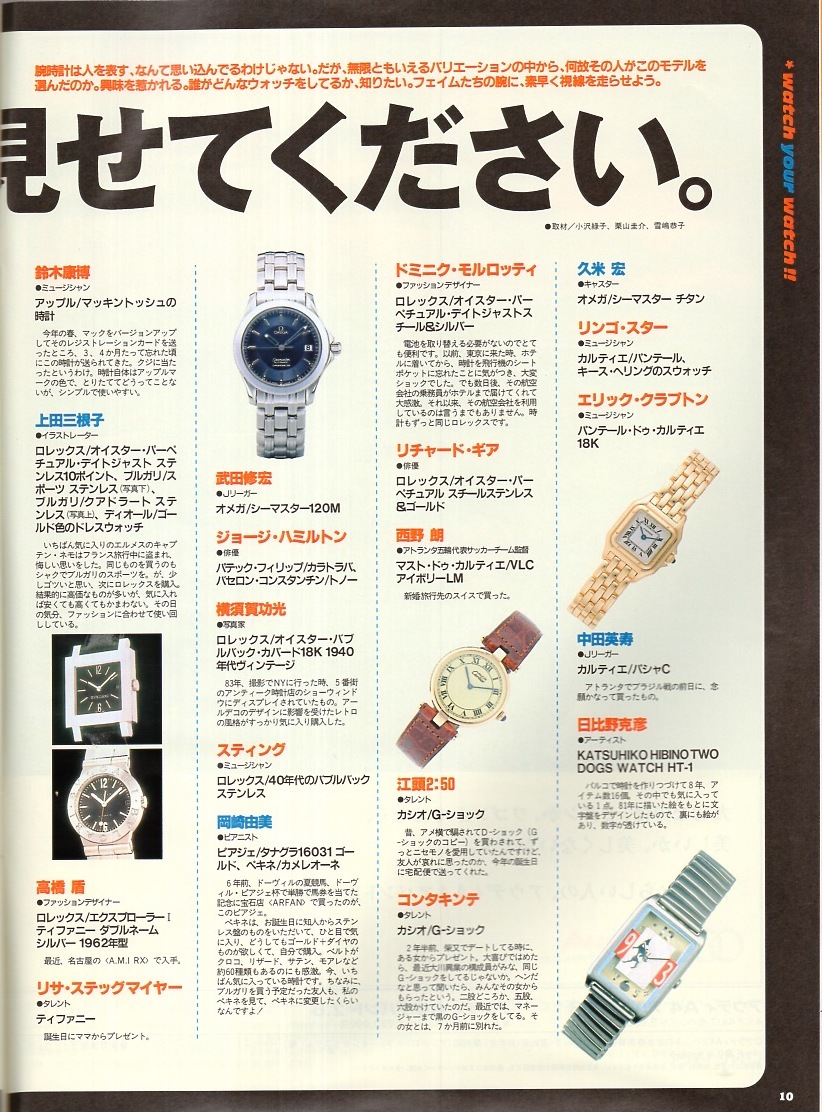 журнал BRUTUS/ голубой tas375(1996.11/15 номер )* часы., держать .. язык .. поэтому, тот человек. часы . быть внимательным.* знаменитый человек 200 человек. часы большой публичный *