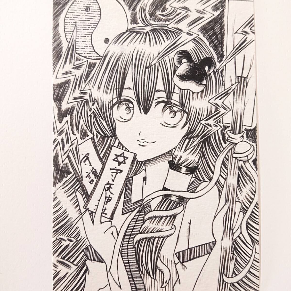 手描き イラスト 東風谷早苗 東方Project モノクロ 同人 手描き イラスト 東風谷早苗 東方Project モノクロ 同人
