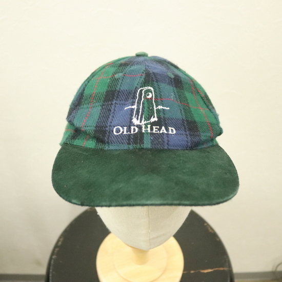 CAP796 2000年代製 OLDHEAD ベースボールキャップ■00s チェック 刺繍 スウェード切替 hat ハット 帽子 小物 古着 アメカジ ストリート 