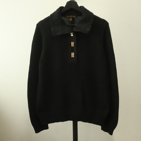 f688 2000年代製 LAUREN RALPH LAUREN コットンニットセーター■00s 表記XLサイズ レディース 黒 ブラック アメカジ ストリート 古着 激安