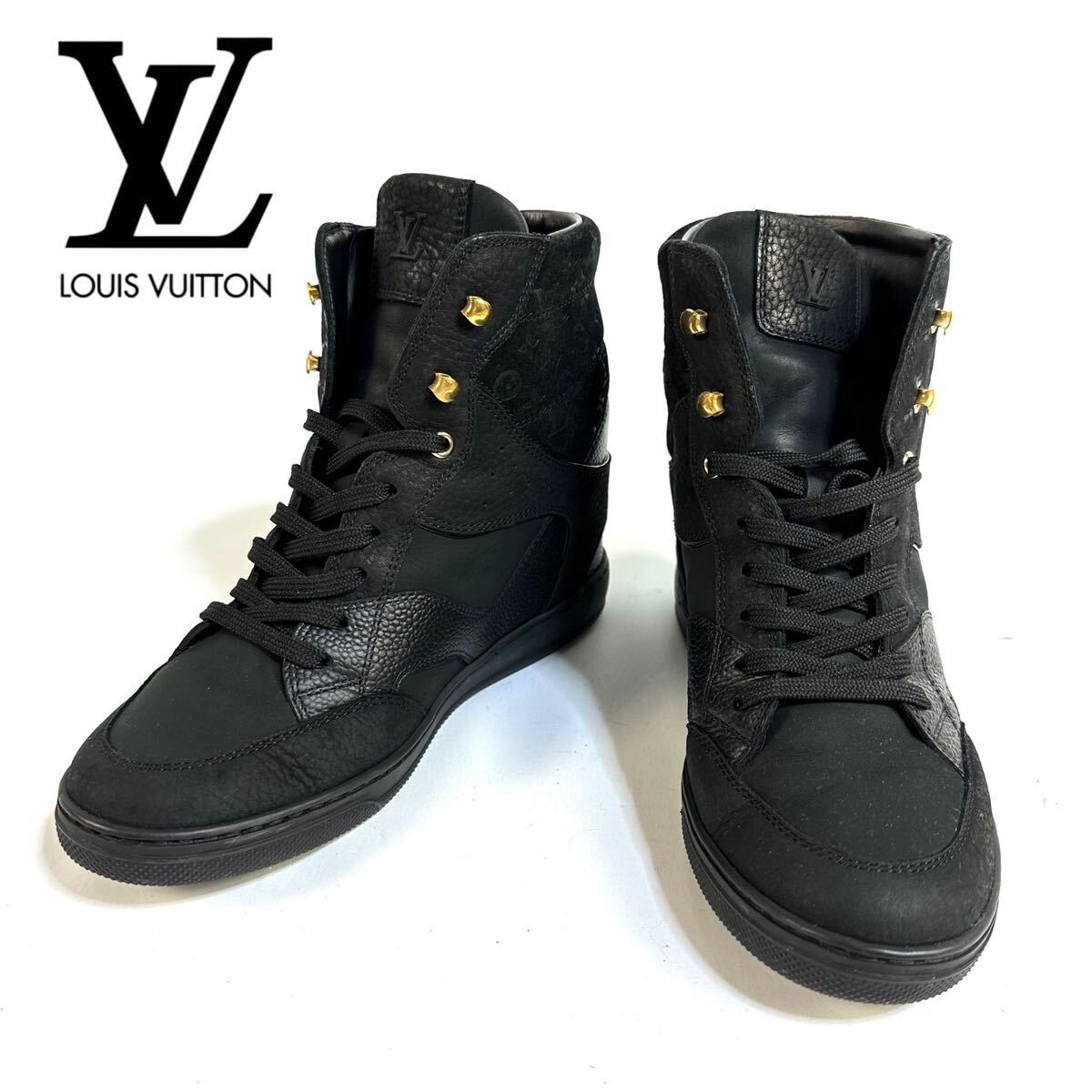 【黒×モノグラムで魅せる】◆Louis Vuitton◆スニーカー 美品】LOUIS VUITTON ルイ ヴィトン モノグラム ハイカット