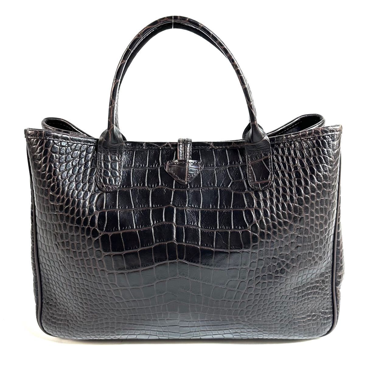 美品】LONGCHAMP ロンシャン ロゾ クロコ 型押し トートバッグ