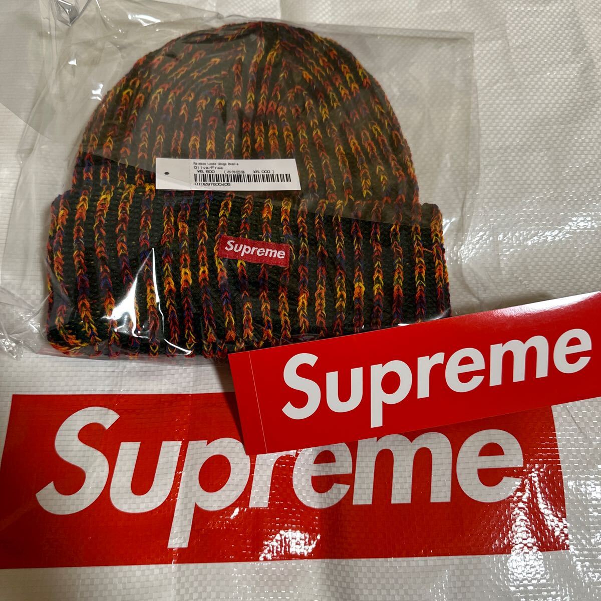 新品】 24FW Supreme Rainbow Loose Gauge Beanie Olive 新品】 24FW Supreme Rainbow Loose Gauge Beanie Olive