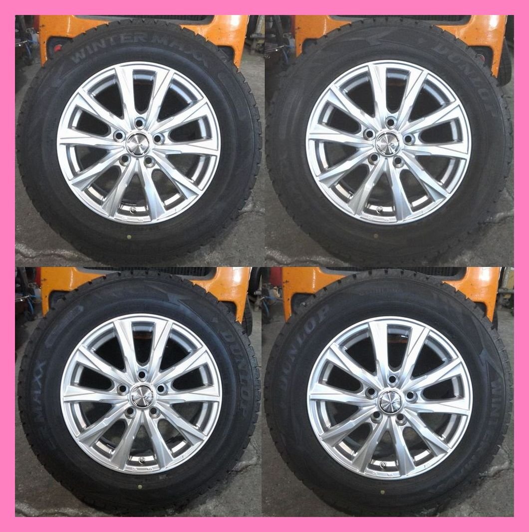 美品 2021年製 9.5分山 4本セット YZ ★ Weds JOKER ウィンターマックス02 【 16 × 6.5J +39 114.3 215/65R16 】 4本★ho1252