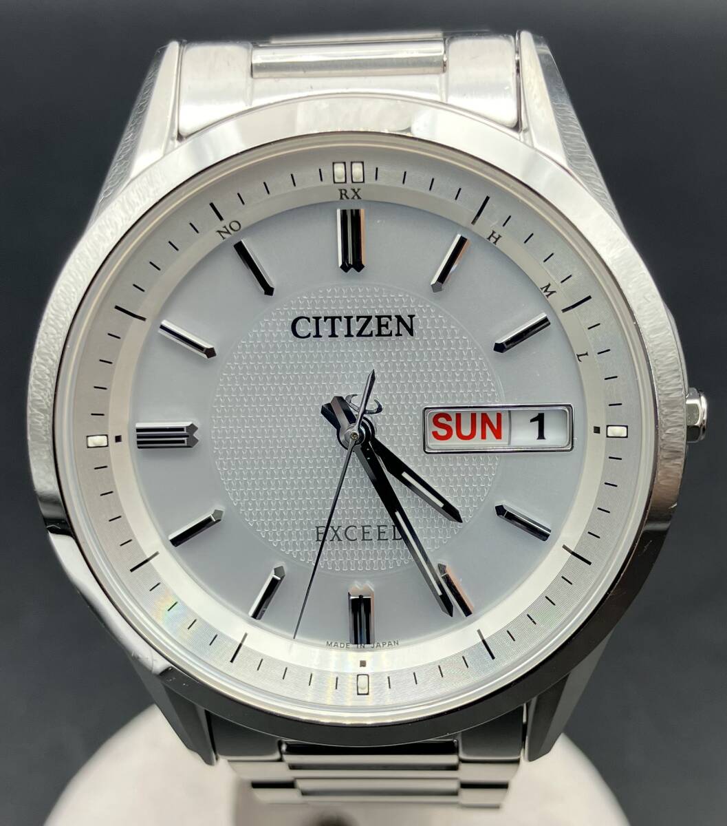 CITIZEN Citizen Exceed EXCEED H100-T021212 radio wave solar made in Japan 5 atmospheric pressure waterproof enduring .4800 titanium Eko-Drive te. Latte kto16cm