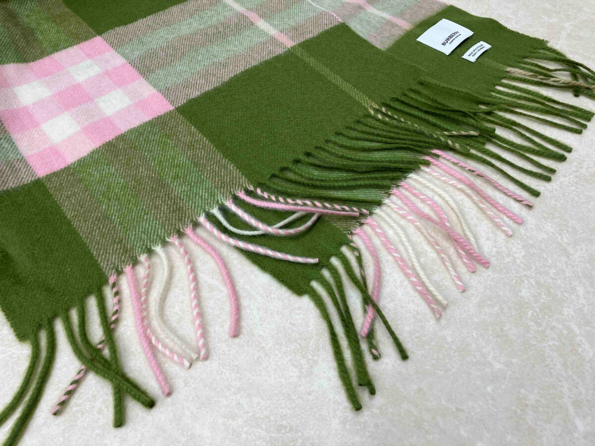 BURBERRY バーバリー フリンジマフラー ストール カシミア 100 BURBERRY バーバリー フリンジマフラー ストール カシミア 100