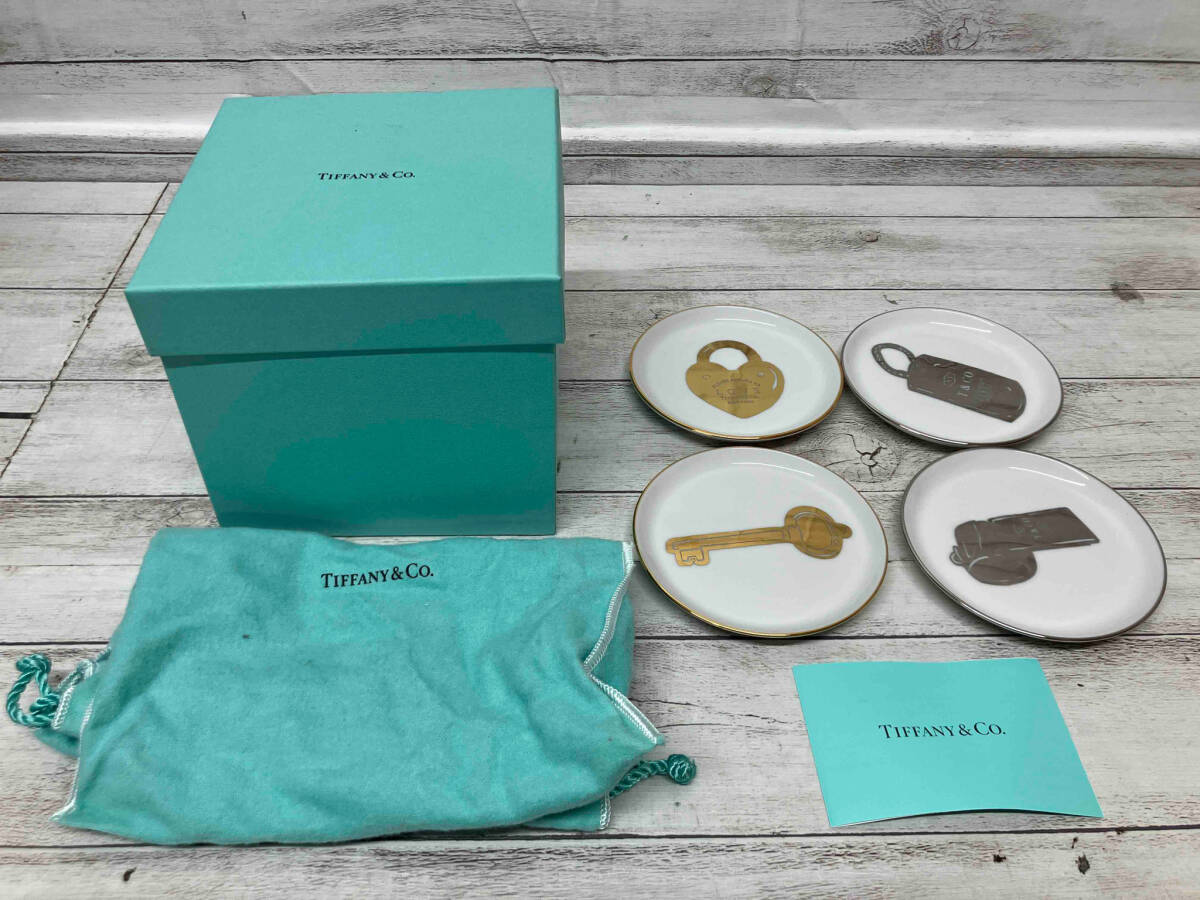 Tiffany ティファニー ラウンドリングディッシュ 4枚 ゴールド Tiffany ティファニー ラウンドリングディッシュ 4枚 ゴールド