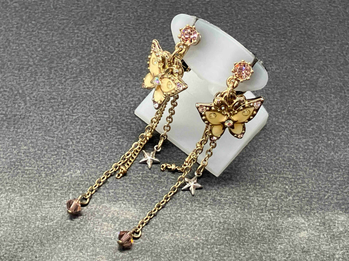 ANNA SUI アナスイ イヤリング 蝶々 イエロー ゴールドカラー ブランドアクセサリー