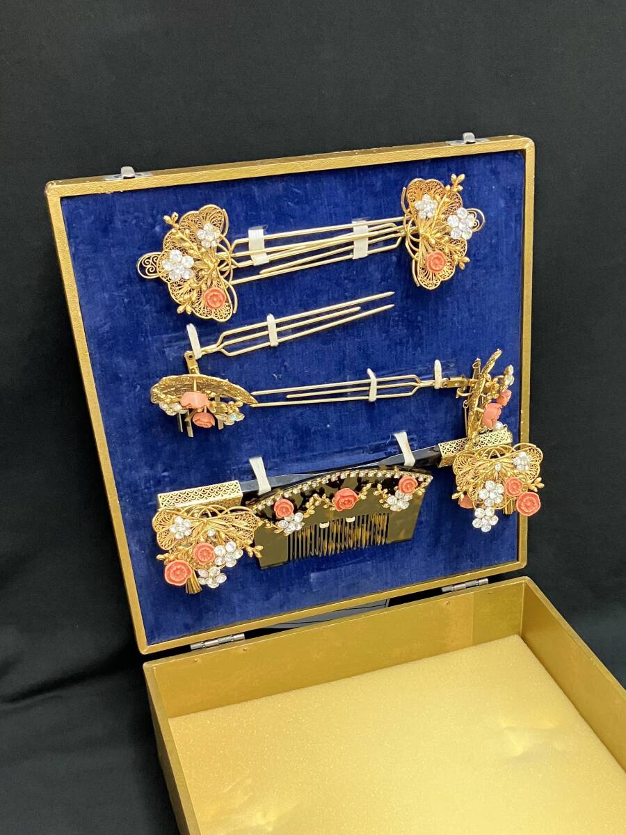 豪華!花嫁 簪(かんざし)セット べっこう 髪飾り 和装小物 豪華!花嫁 簪(かんざし)セット べっこう 髪飾り 和装小物