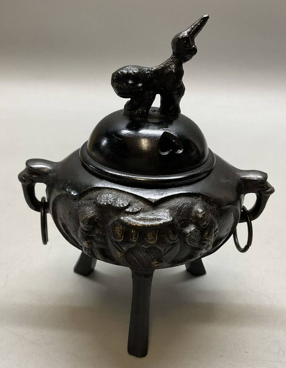 鋳銅 正甫 香炉 金属工芸 獅子 龍 香道具 570g 銅製 - コレクション 鋳銅 正甫 香炉 金属工芸 獅子 龍 香道具 570g 銅製 - コレクション