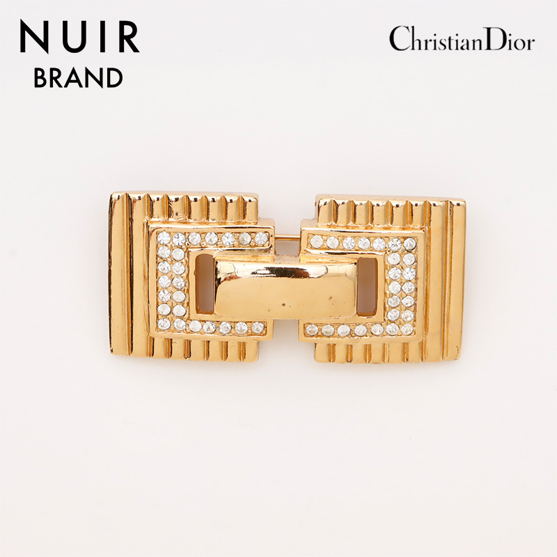 クリスチャンディオール Christian Dior ブローチ ヴィンテージ ラインストーン ゴールド