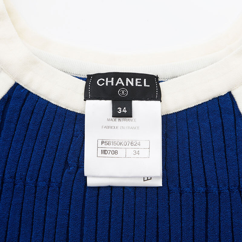 シャネル CHANEL ワンピース Size34 半袖 ブルー