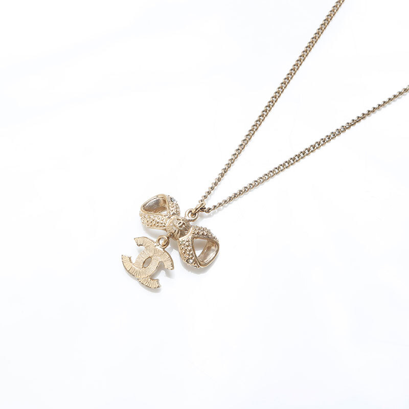 シャネル CHANEL ネックレス B16 ラインストーン ココマーク ゴールド