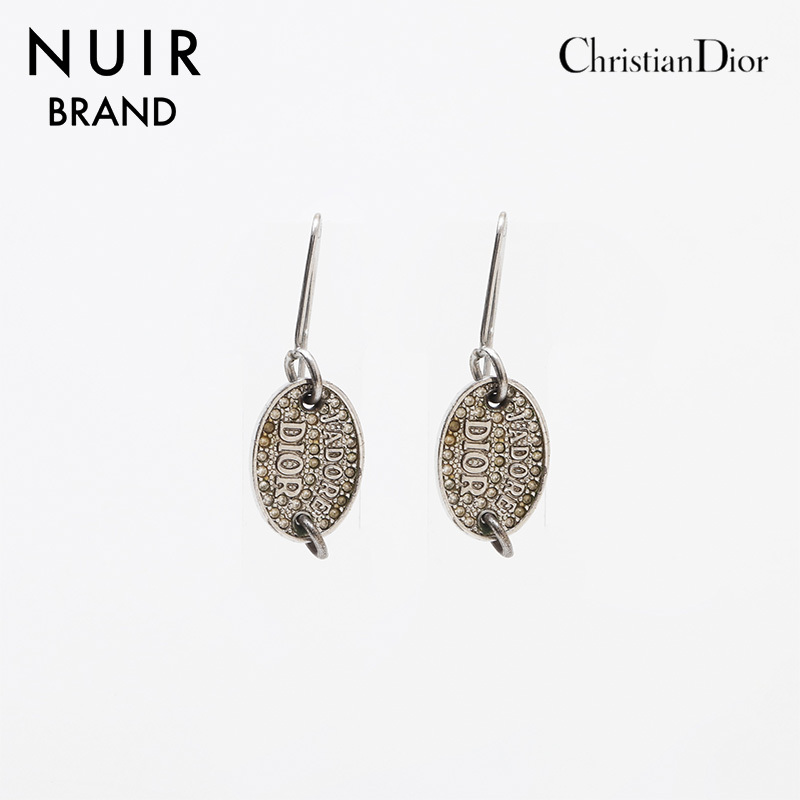 クリスチャンディオール Christian Dior ピアス ヴィンテージ ジャドール ラインストーン シルバー