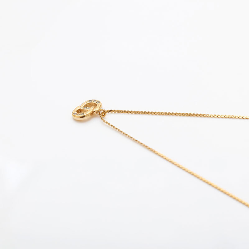  Christian Dior Christian Dior колье Vintage CD Logo стразы Gold 