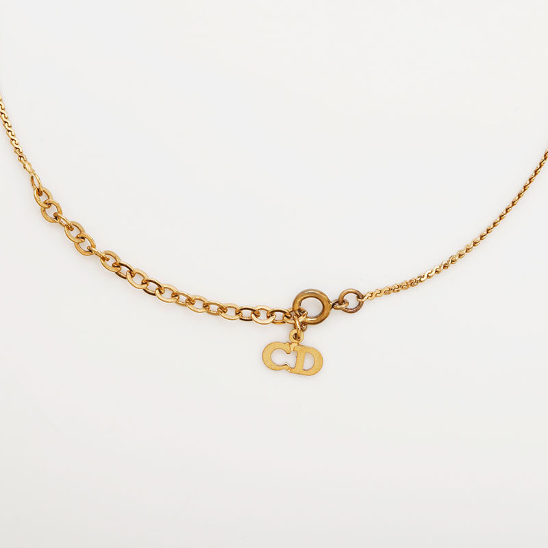 Christian Dior Christian Dior колье Vintage CD Logo Gold 