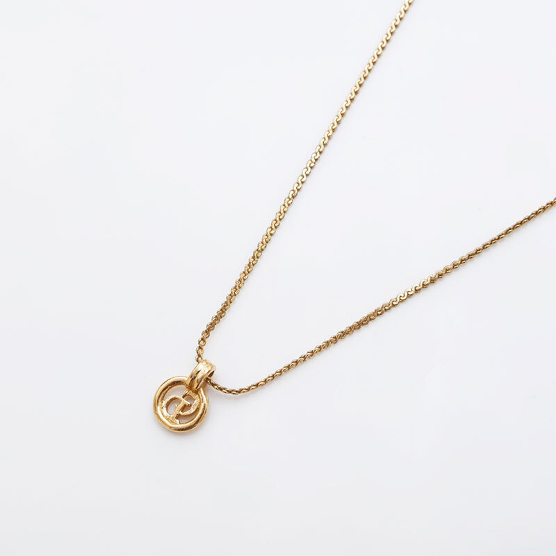  Christian Dior Christian Dior колье Vintage CD Logo Gold 