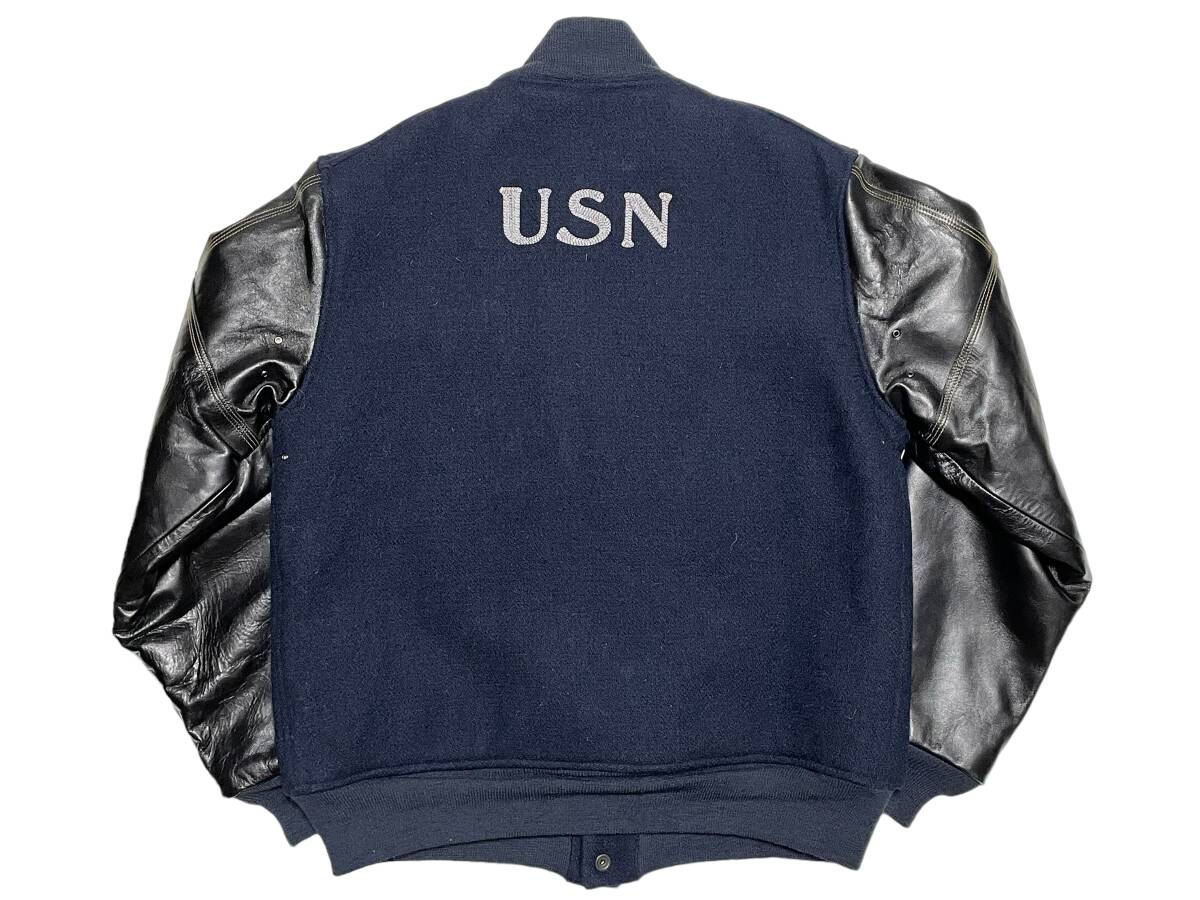 未使用品 L BUZZ RICKSON'S バズリクソンズ BR11332 U.S.NAVY FLIGHT INSTRUCTOR JACKET フライト ジャケット 袖レザー ホースハイド 馬革