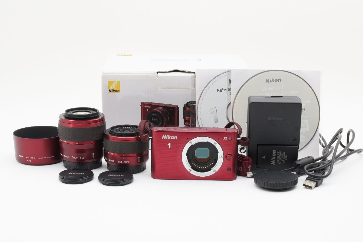 Nikon 1 J2 レッド 1015万画素 + VR 10-30mm/30-110mm ダブル Nikon 1 J2 レッド 1015万画素 + VR 10-30mm/30-110mm ダブル