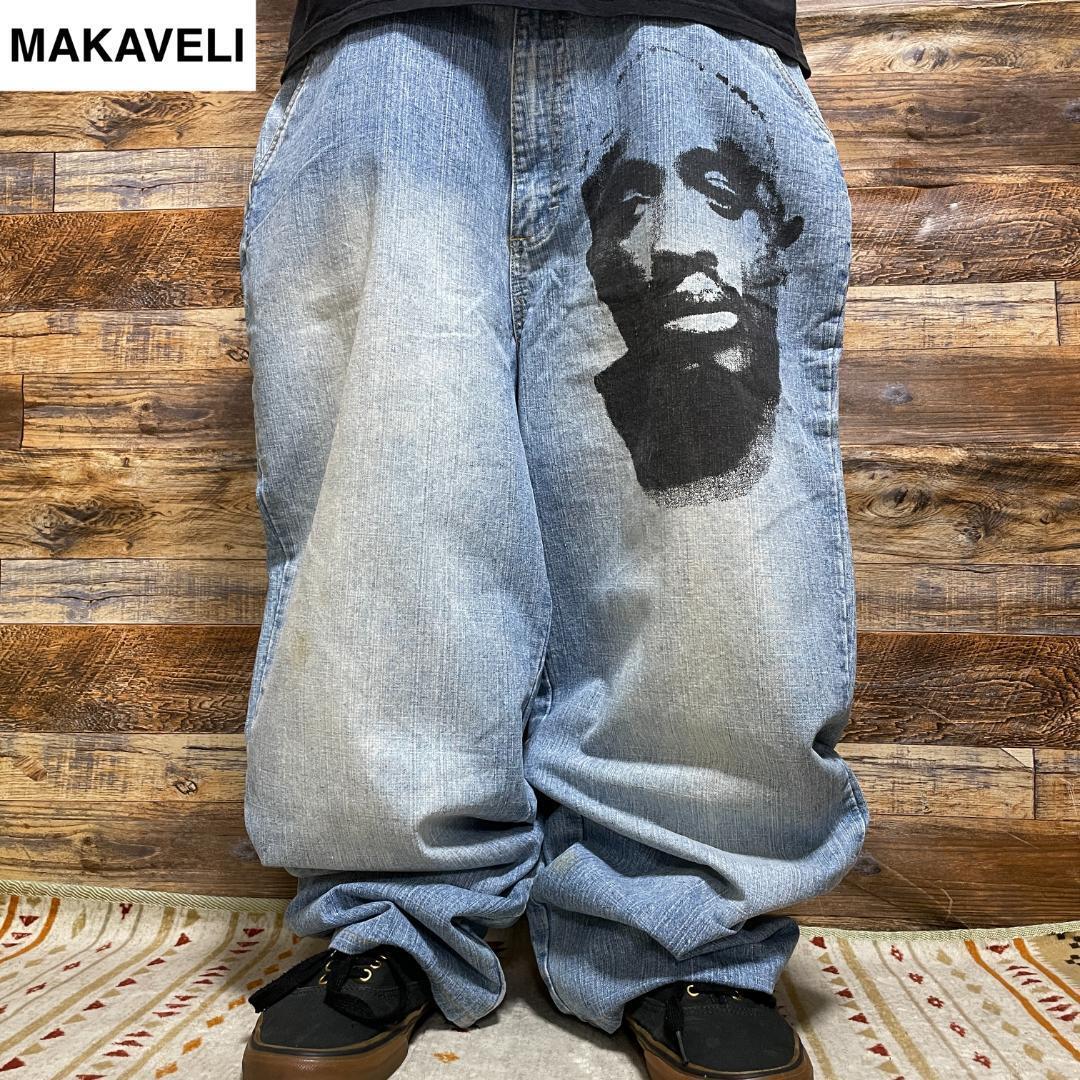 MAKAVELI マキャベリ バギーデニム b系 ストリート w38 極太 MAKAVELI マキャベリ バギーデニム b系 ストリート w38 極太