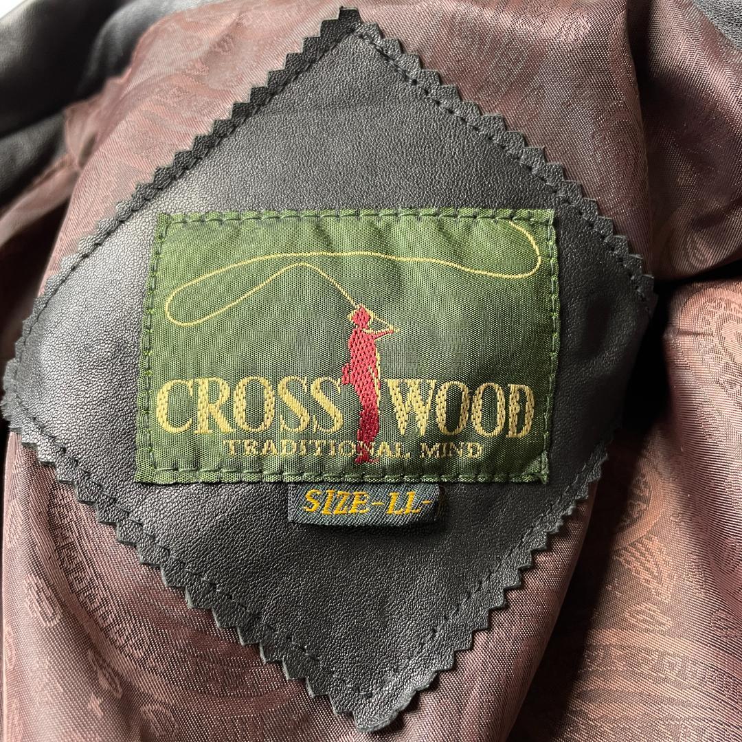 CROSS WOOD レザージャケット 黒 ブラック 本革 古着 xl