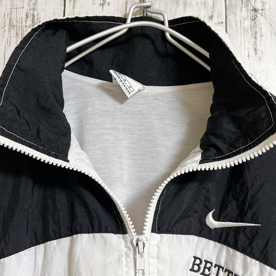 菅田将暉着用】90's NIKE ナイキ ナイロンジャケット L相当 白黒 菅田将暉着用】90's NIKE ナイキ ナイロンジャケット L相当 白黒
