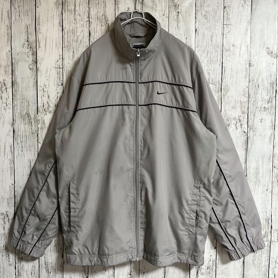 00's NIKE ナイキ ナイロンジャケット L グレー ワンポイント 00's NIKE ナイキ ナイロンジャケット L グレー ワンポイント