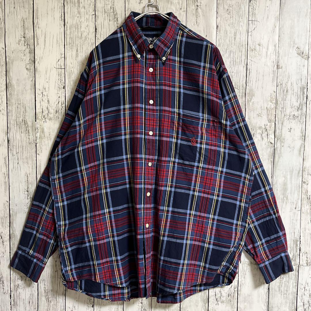90's nautica ノーティカ ネルシャツ 長袖 XL チェック ワン 90's nautica ノーティカ ネルシャツ 長袖 XL チェック ワン