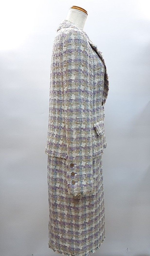 シャネル レディース セットアップスーツ 上下 ツイード ハンガー付 05P P25511V15976 M2944 サイズ38 CHANEL ◆3105/高林店 ST