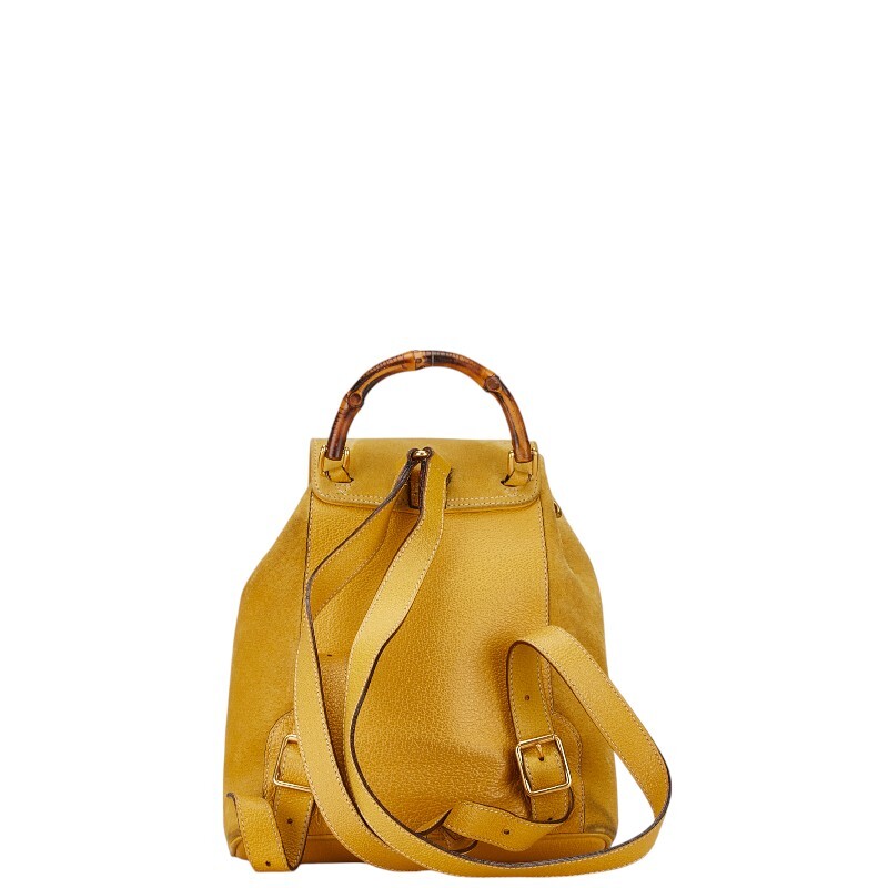  Gucci bamboo Mini rucksack backpack 003 2058 0030 yellow suede leather lady's GUCCI [ used ]