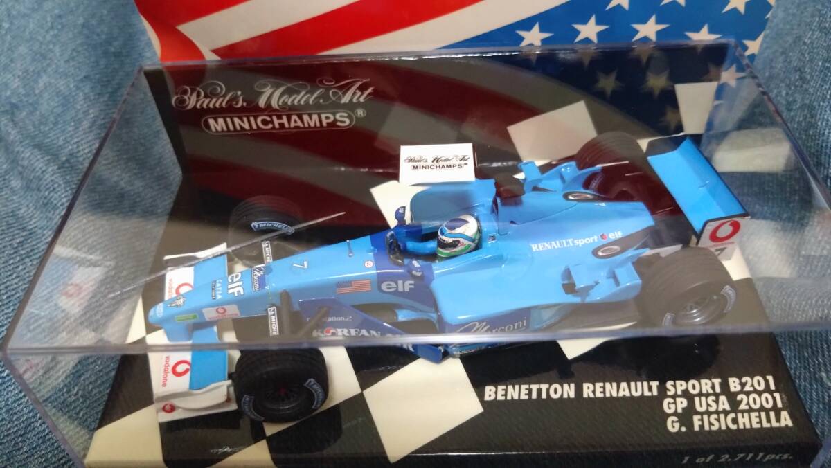 1/43 MINICHAMPS 2001年アメリカGP ベネトンルノースポーツB201#7 G・フィジケラ　【ケースヒビあり】