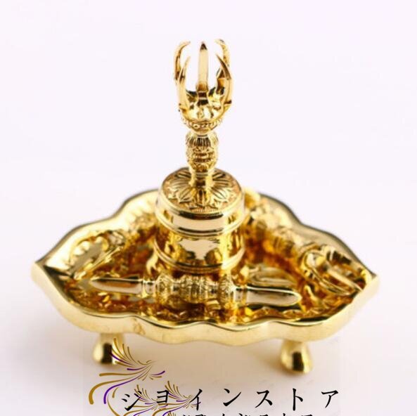 極上品 五鈷杵、三鈷杵、独鈷杵、金剛鈴、 金剛盤★五点セット30MM 真鍮製 密教法具 お寺用
