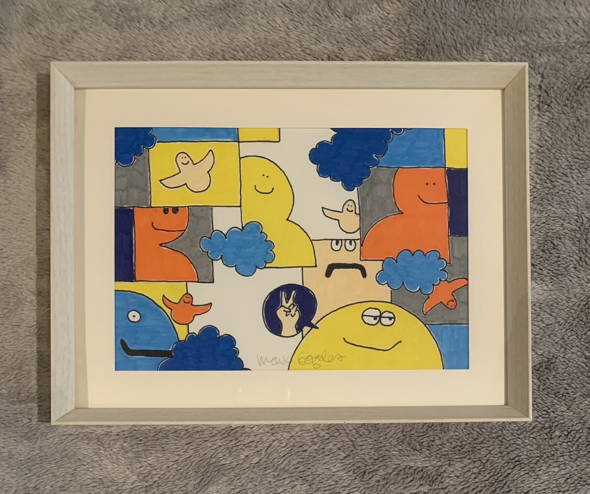 真作 Mark Gonzales マークゴンザレス GONZ 原画 サイン入り MARK GONZALES GONZ マークゴンザレス 直筆イラスト サイン入り
