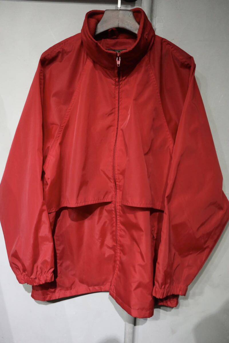 【即決】80s eddie bauer エディーバウアー ナイロンジャケット ブルゾン ジャケット ウィンドブレーカー レッド 赤 黒タグ 古著