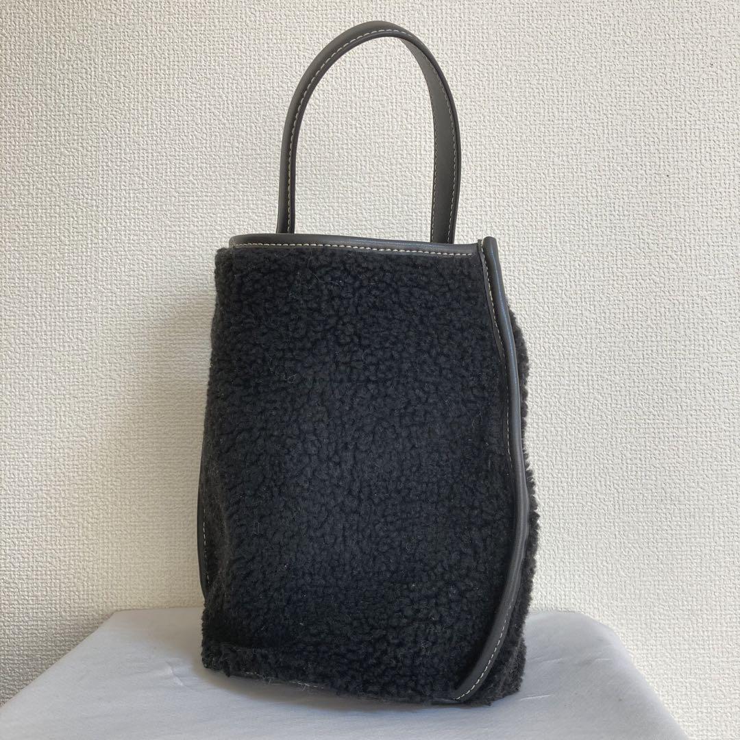 the dilettante　ザ　ディレッタント　ハンドバッグ　レディース　レザー ハンド　バッグ ブラック　黒　バケツ型　フェイク　ボア