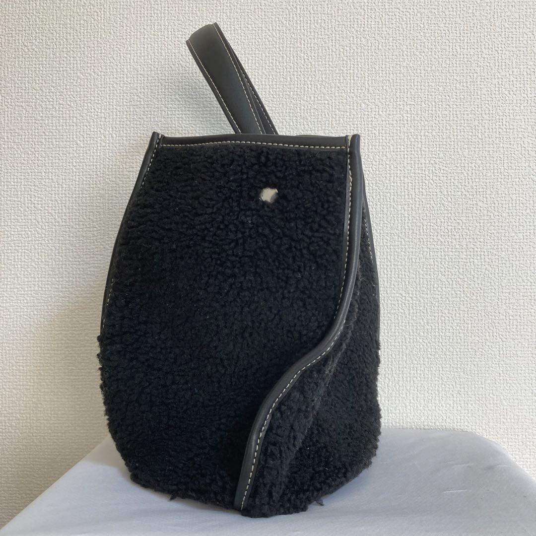 the dilettante　ザ　ディレッタント　ハンドバッグ　レディース　レザー ハンド　バッグ ブラック　黒　バケツ型　フェイク　ボア