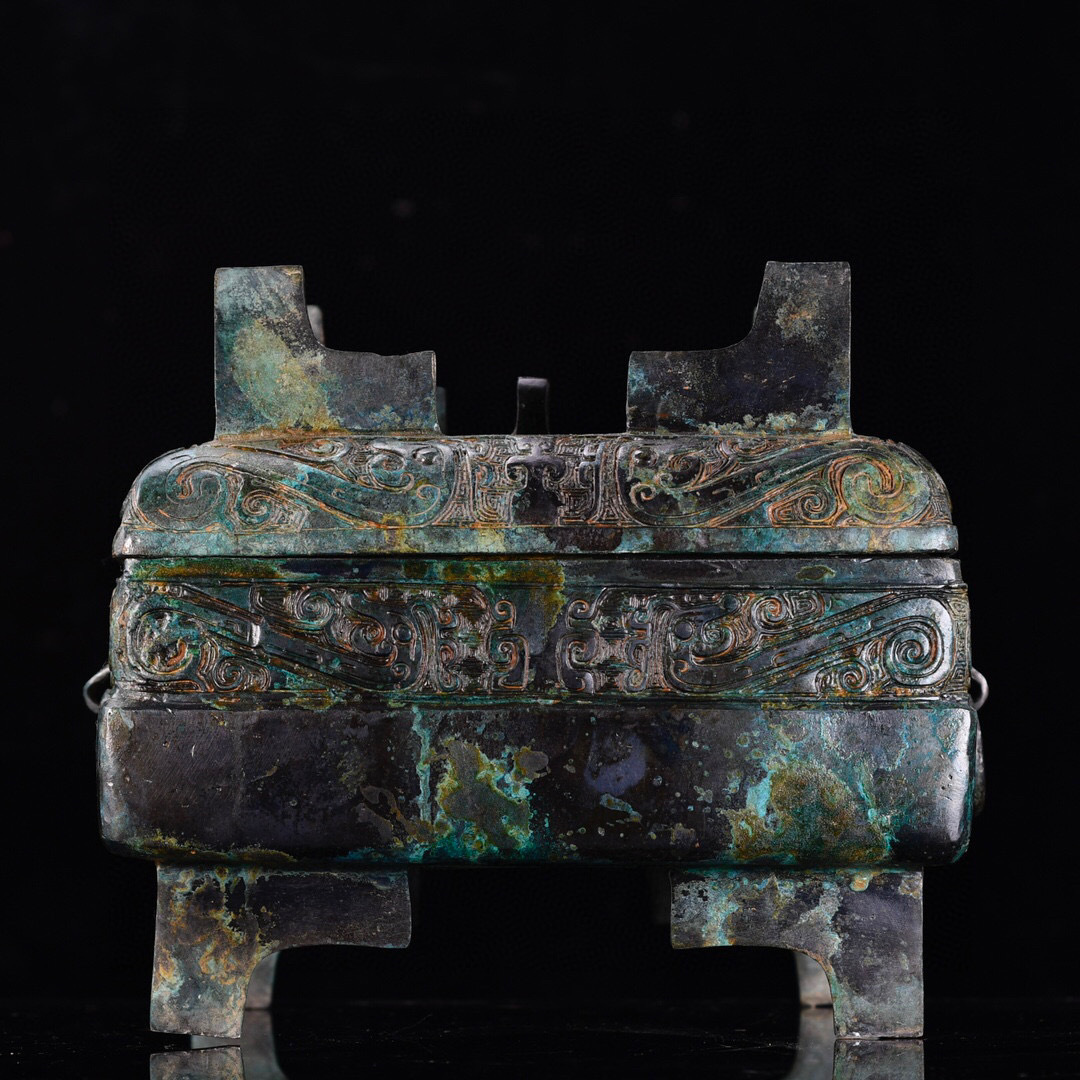 蔵友館蔵品・戦・青銅製・方食盒】・希少珍品・置物・賞物・ 蔵友館蔵品・戦・青銅製・方食盒】・希少珍品・置物・賞物・