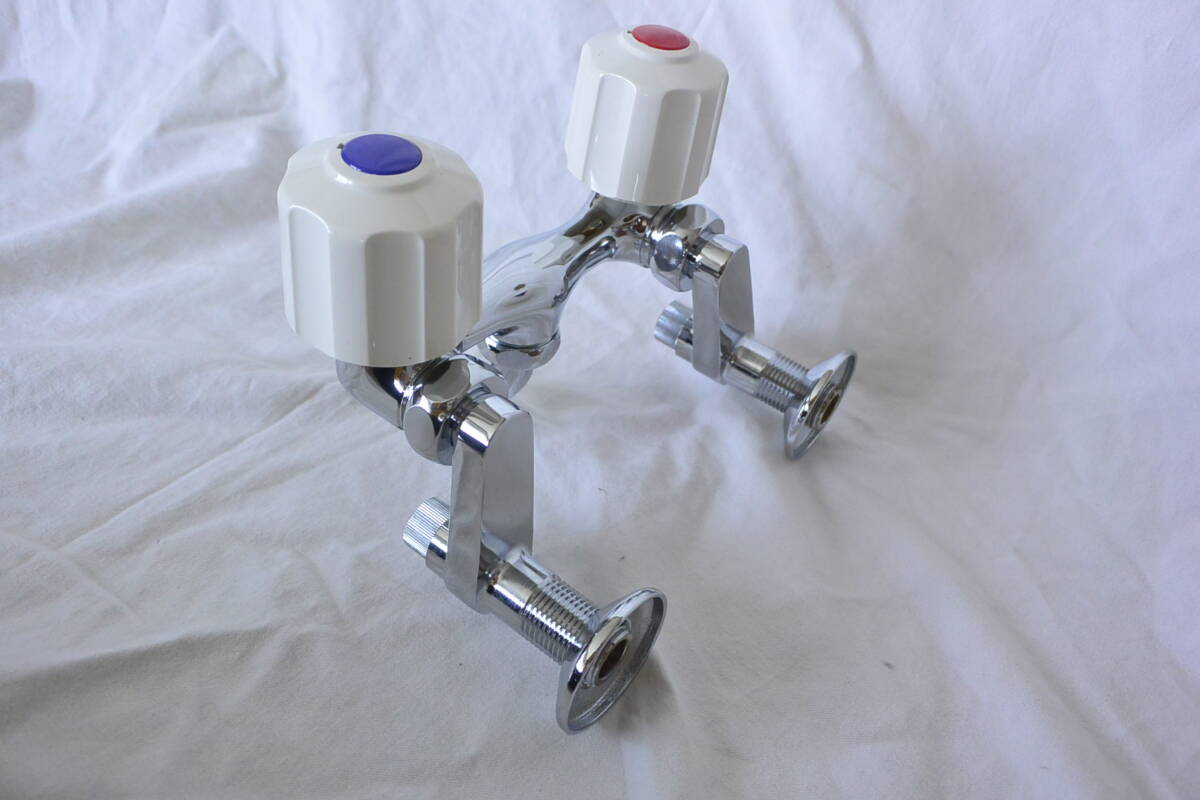 MYM 洗濯機用2ハンドル混合栓(ワンタッチノズル付) : M2CP-CC-W