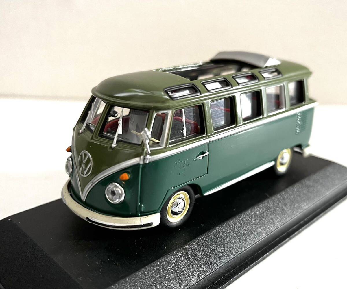 1/43 人気希少品　VW タイプ2 15ウインドウ サファリバス　グリーン2トーン(レアカラーです)