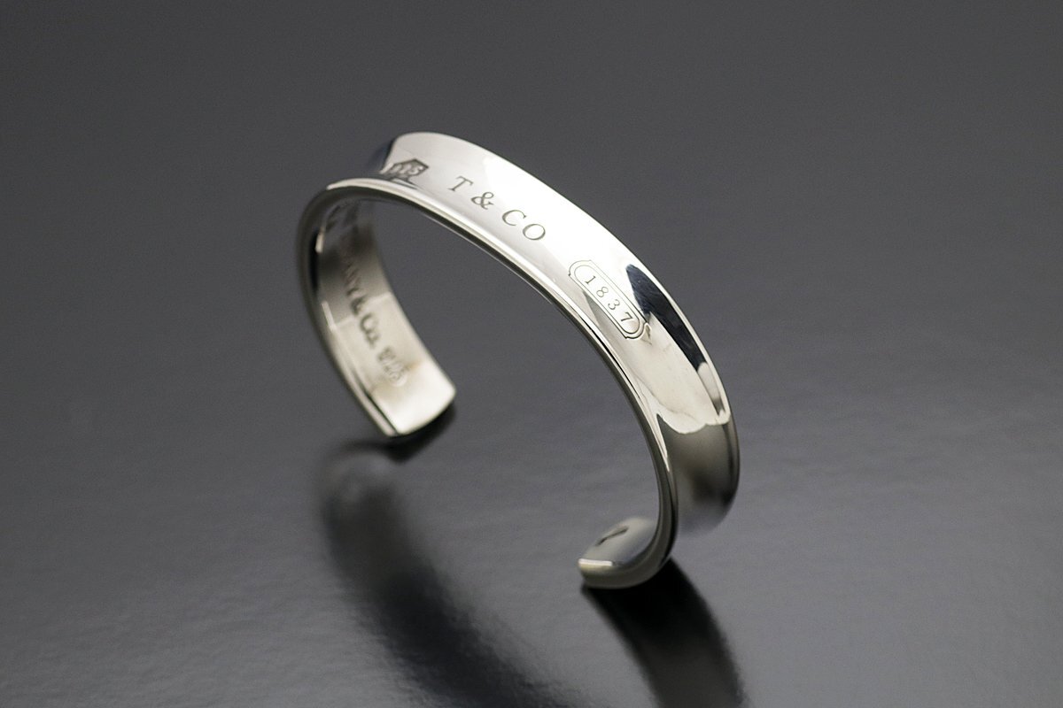 1円～ 美品 TIFFANY&Co. ティファニー 1837 カフ バングル スターリングシルバー Sv925 16ｃｍ