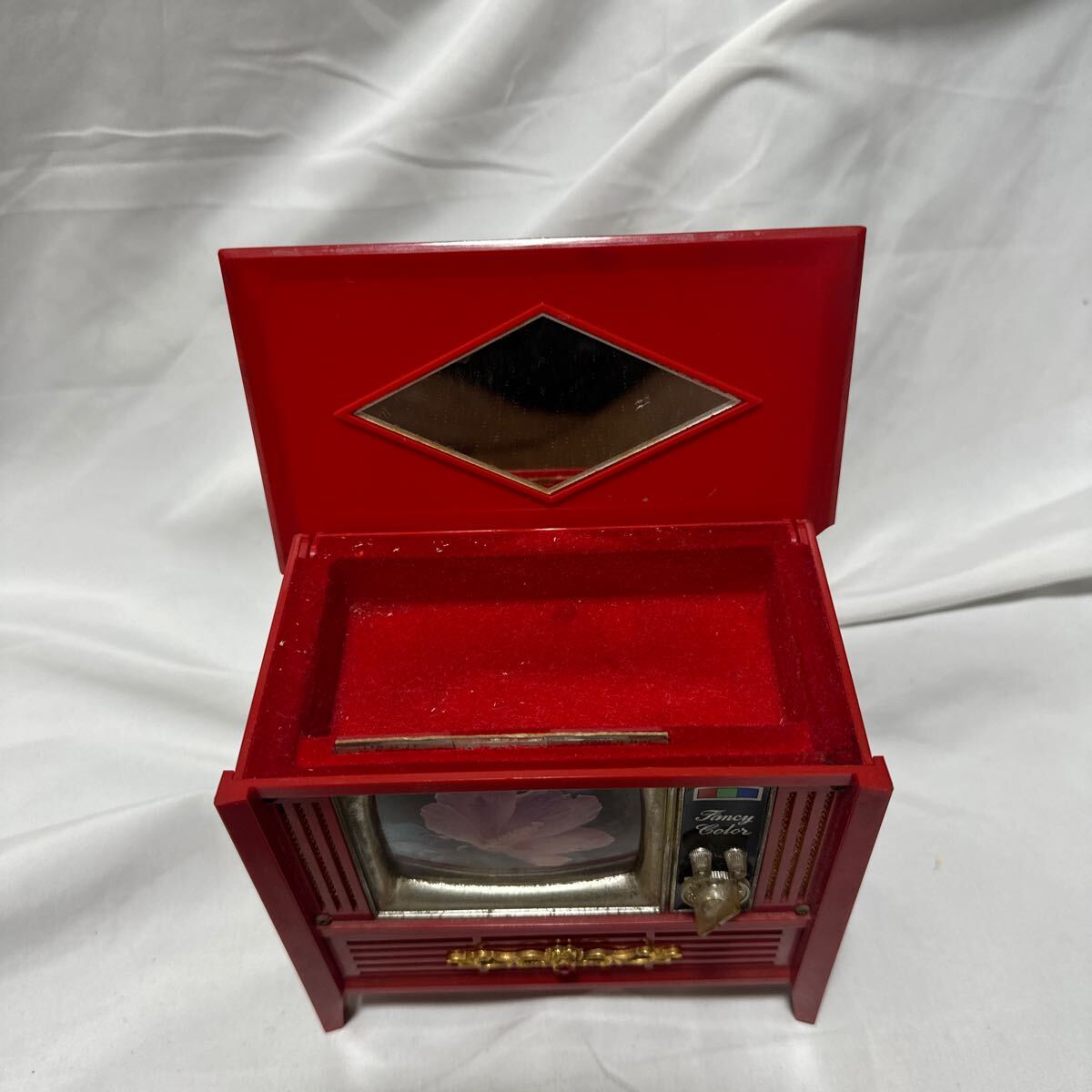 [ Showa Retro JANICA музыкальная шкатулка есть Mini цвет телевизор электронно-лучевая трубка type jue Reebok s текущее состояние товар ]